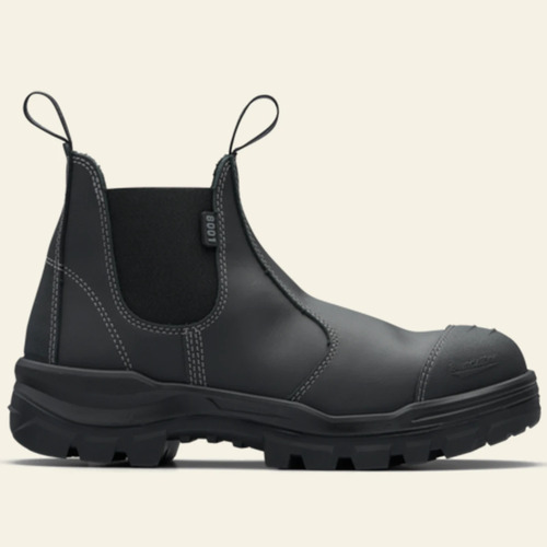 WORKWEAR, SAFETY & CORPORATE CLOTHING SPECIALISTS - 8001 - RotoFlex Black water-resistant Platinum leather elastic side safety boot