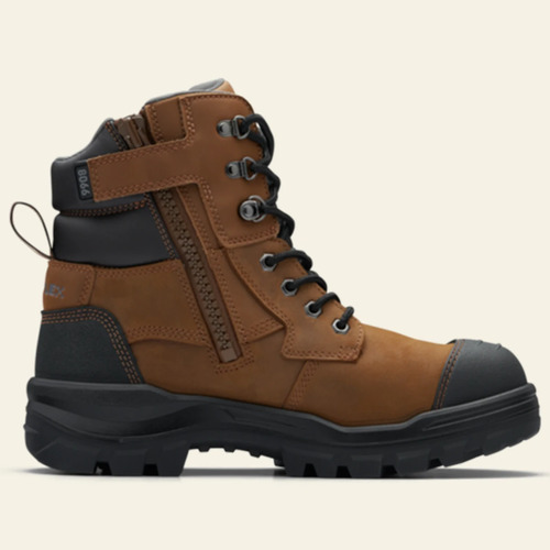 WORKWEAR, SAFETY & CORPORATE CLOTHING SPECIALISTS - 8066 - RotoFlex Saddle water-resistant leather 150mm zip sided safety boot