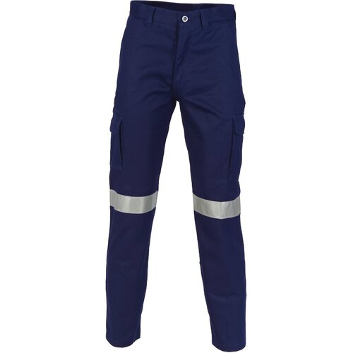 WORKWEAR, SAFETY & CORPORATE CLOTHING SPECIALISTS - Cotton Drill Cargo Pants With 3M R/Tape