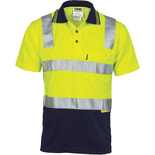 WORKWEAR, SAFETY & CORPORATE CLOTHING SPECIALISTS - Cotton Back HiVis Two Tone Polo Shirt with CSR R/ Tape - Short sleeve