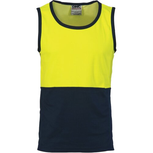 WORKWEAR, SAFETY & CORPORATE CLOTHING SPECIALISTS - Cotton Back Two Tone Singlet