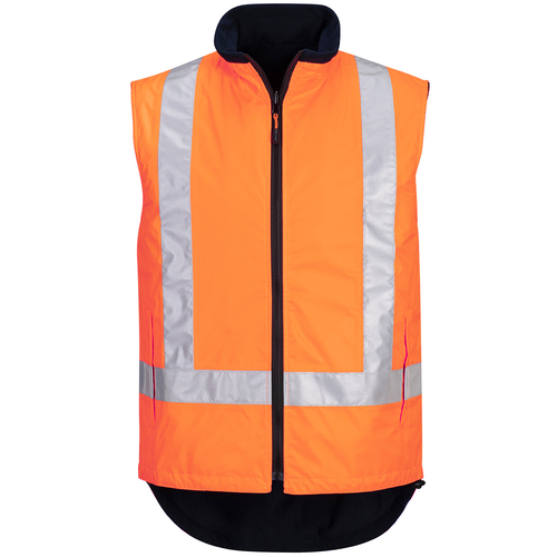 WORKWEAR, SAFETY & CORPORATE CLOTHING SPECIALISTS - Cross Back Day/Night Polar Fleece Reversible Vest (Old HV214X)