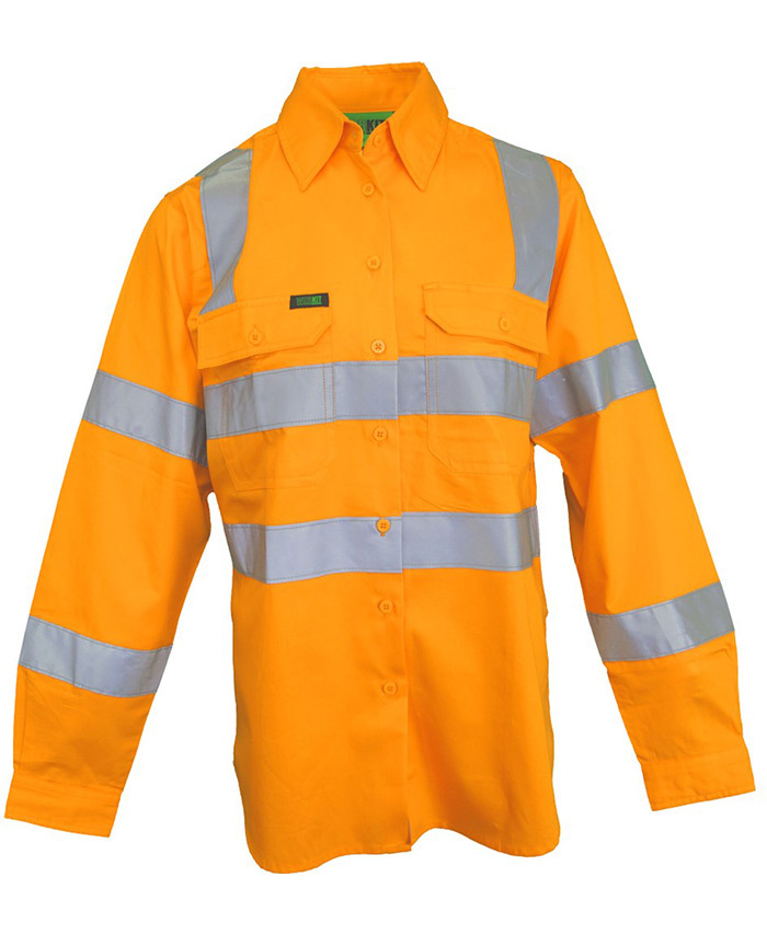 HIVIS WOMENS LIGHTWEIGHT VIC RAIL TAPED SHIRT Workit Workwear