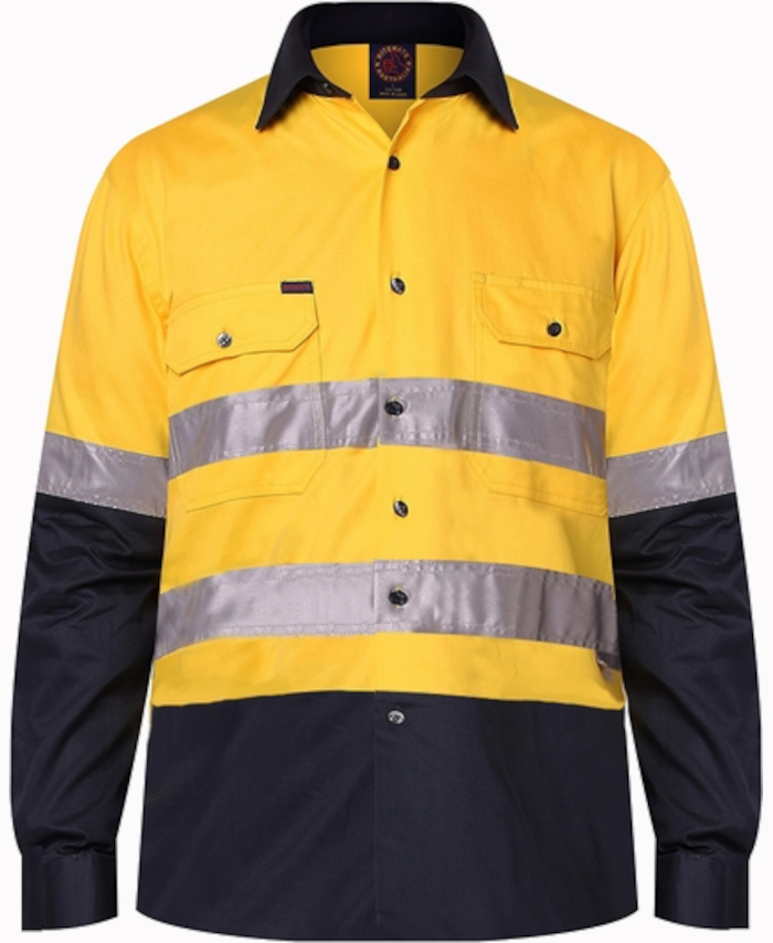 2 Tone Open Front L/S Shirt with 3M 8910 Reflective Tape Hi