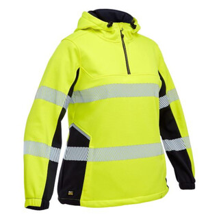 WORKWEAR, SAFETY & CORPORATE CLOTHING SPECIALISTS - WOMEN S HI VIS TAPED LIQUID REPELLENT FLEECE HOODIE