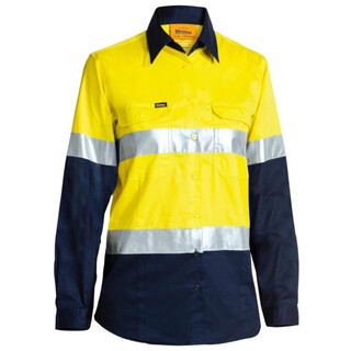 WORKWEAR, SAFETY & CORPORATE CLOTHING SPECIALISTS - WOMENS 3M TAPED COOL LIGHTWEIGHT HI VIS SHIRT - LONG SLEEVE