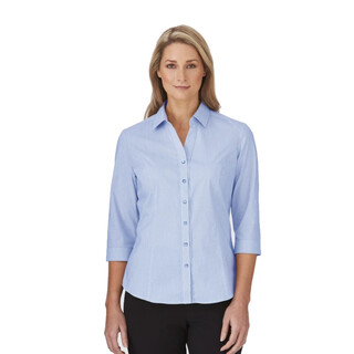 WORKWEAR, SAFETY & CORPORATE CLOTHING SPECIALISTS - City Stretch Pinfeather - 3/4 Sleeve Shirt - Ladies