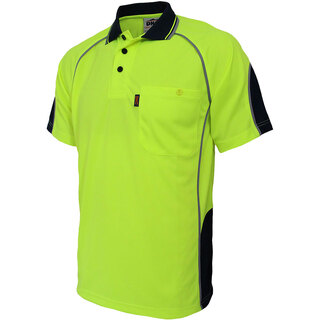 WORKWEAR, SAFETY & CORPORATE CLOTHING SPECIALISTS - HiVis Semicircle-Piping Polo