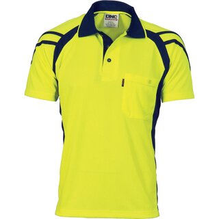 WORKWEAR, SAFETY & CORPORATE CLOTHING SPECIALISTS - Cool Breathe Stripe Panel Polo Shirt - Short Sleeve