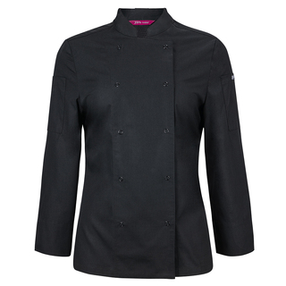 WORKWEAR, SAFETY & CORPORATE CLOTHING SPECIALISTS - JB's LADIES L/S SNAP BUTTON CHEFS JACKET