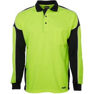 WORKWEAR, SAFETY & CORPORATE CLOTHING SPECIALISTS - JB's HI VIS 4602.1 L/S ARM PANEL POLO