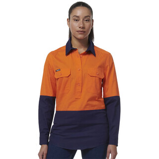 WORKWEAR, SAFETY & CORPORATE CLOTHING SPECIALISTS - WORKCOOL - WOMENS VENTED CLOSED FRONT SPLICED LONG SLEEVE SHIRT