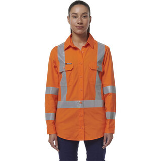 WORKWEAR, SAFETY & CORPORATE CLOTHING SPECIALISTS - WORKCOOL - WOMENS LONG SLEEVE VENTED X BACK SHIRT