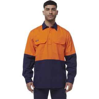 WORKWEAR, SAFETY & CORPORATE CLOTHING SPECIALISTS - WORKCOOL - MENS VENTED CLOSED FRONT SPLICED LONG SLEEVE SHIRT