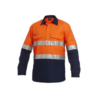 WORKWEAR, SAFETY & CORPORATE CLOTHING SPECIALISTS - Workcool - Workcool 2 Reflective Spliced Closed Front Shirt L/S 'Hoop' Pattern