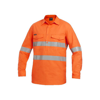 WORKWEAR, SAFETY & CORPORATE CLOTHING SPECIALISTS - Workcool - Workcool 2 Reflective Closed Front Shirt L/S 'Hoop' Pattern