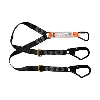 WORKWEAR, SAFETY & CORPORATE CLOTHING SPECIALISTS - LINQ Elite Double Leg Shock Absorbing 2M Adjustable Lanyard  with Hardware KT & SD X2