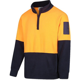 WORKWEAR, SAFETY & CORPORATE CLOTHING SPECIALISTS - Hi-Vis 2 Tone 1/4 Zip Polar Fleece Jumper