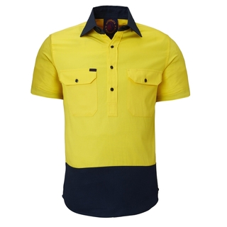 WORKWEAR, SAFETY & CORPORATE CLOTHING SPECIALISTS - Closed Front 2 Tone S/S Shirt