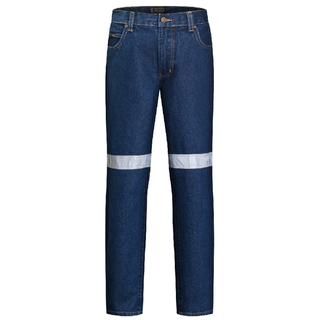 WORKWEAR, SAFETY & CORPORATE CLOTHING SPECIALISTS - Men's Cotton Denim Jean 50MM Reflective Tape