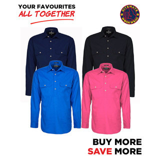 WORKWEAR, SAFETY & CORPORATE CLOTHING SPECIALISTS - Mens Pilbara Closed Front L/S Shirt