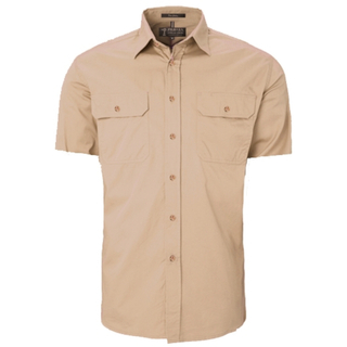 WORKWEAR, SAFETY & CORPORATE CLOTHING SPECIALISTS - Open Front Men's Pilbara Shirt - Short Sleeve