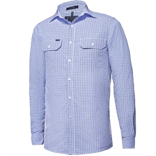 WORKWEAR, SAFETY & CORPORATE CLOTHING SPECIALISTS - Pilbara Mens Y/D Check, Dual Pocket, L/S Shirt