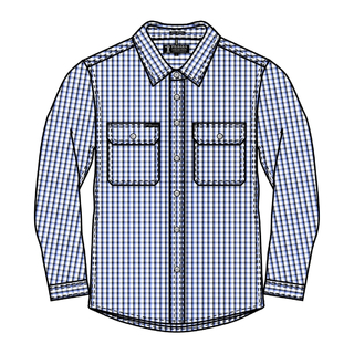 WORKWEAR, SAFETY & CORPORATE CLOTHING SPECIALISTS - Pilbara Mens Y/D Check, Dual Pocket, L/S Shirt
