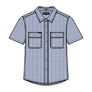 WORKWEAR, SAFETY & CORPORATE CLOTHING SPECIALISTS - Pilbara Mens Y/D Check, Dual Pocket, S/S Shirt