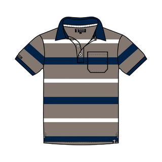 WORKWEAR, SAFETY & CORPORATE CLOTHING SPECIALISTS - Pilbara Mens Y/D Striped Pocket Polo