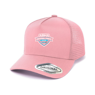 WORKWEAR, SAFETY & CORPORATE CLOTHING SPECIALISTS - A-Frame Seamless Mesh Cap (Inc Emb Logo CAP - The National finals logo (Pink)