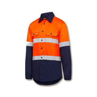 WORKWEAR, SAFETY & CORPORATE CLOTHING SPECIALISTS - Core - Shirt Long Sleeve 2 Tone Taped Vented