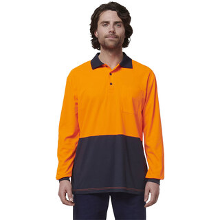 WORKWEAR, SAFETY & CORPORATE CLOTHING SPECIALISTS - CORE - MENS LONG SLEEVE HIVIS POLO