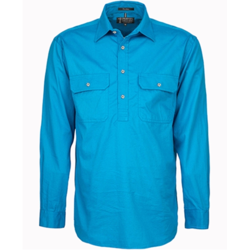 WORKWEAR, SAFETY & CORPORATE CLOTHING SPECIALISTS - Men's Pilbara Shirt - Closed Front Light Weight Long Sleeve [colour: Azure] [SIZE: 2XL]