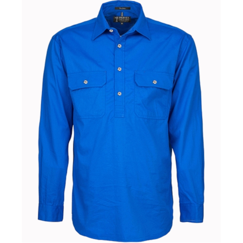 WORKWEAR, SAFETY & CORPORATE CLOTHING SPECIALISTS - Men's Pilbara Shirt - Closed Front Light Weight Long Sleeve [colour: Cobalt] [SIZE: 2XL]
