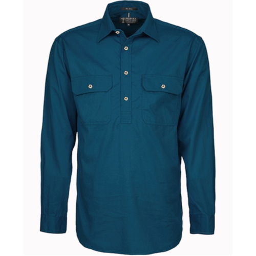 WORKWEAR, SAFETY & CORPORATE CLOTHING SPECIALISTS - Men's Pilbara Shirt - Closed Front Light Weight Long Sleeve [colour: Diesel] [SIZE: 2XL]
