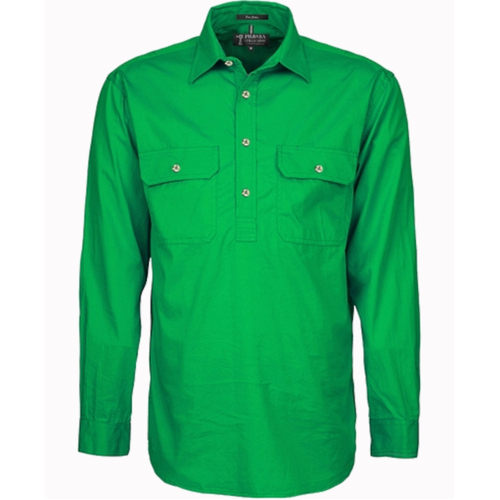 WORKWEAR, SAFETY & CORPORATE CLOTHING SPECIALISTS - Men's Pilbara Shirt - Closed Front Light Weight Long Sleeve [colour: Emerald] [SIZE: 2XL]