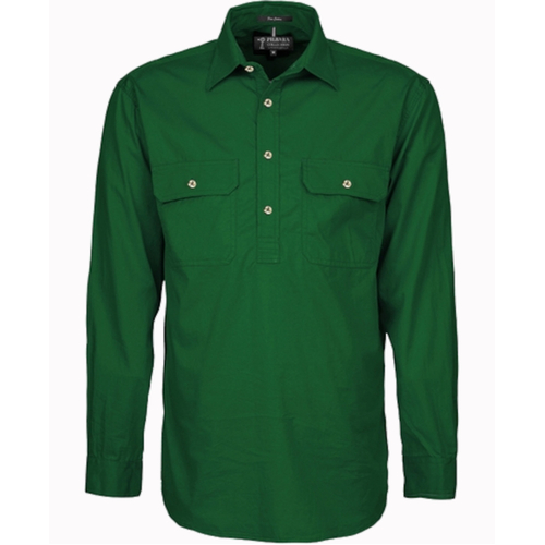 WORKWEAR, SAFETY & CORPORATE CLOTHING SPECIALISTS - Men's Pilbara Shirt - Closed Front Light Weight Long Sleeve [colour: Green] [SIZE: 2XL]