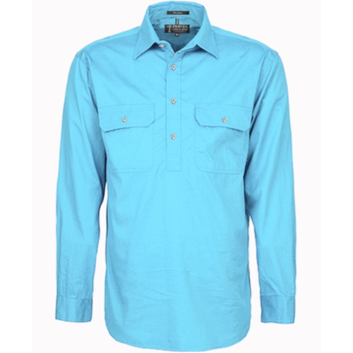 WORKWEAR, SAFETY & CORPORATE CLOTHING SPECIALISTS - Men's Pilbara Shirt - Closed Front Light Weight Long Sleeve [colour: Cornflower] [SIZE: S]