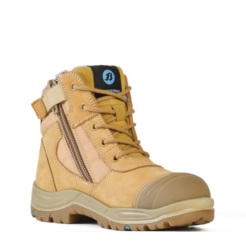 WORKWEAR, SAFETY & CORPORATE CLOTHING SPECIALISTS - Dakota - Ladies Wheat Nubuck Zip / Lace Safety Boot
