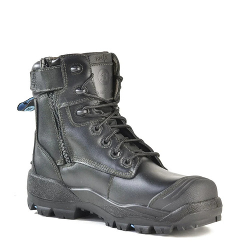 WORKWEAR, SAFETY & CORPORATE CLOTHING SPECIALISTS - Longreach CT Zip - Helix Ultra Black Zip/Lace Safety (Composite Toe)