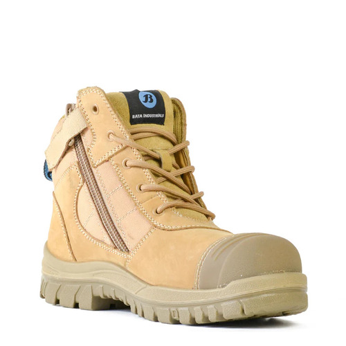 WORKWEAR, SAFETY & CORPORATE CLOTHING SPECIALISTS - Naturals - Zippy - Wheat Nubuck Zip / Lace Safety Boot