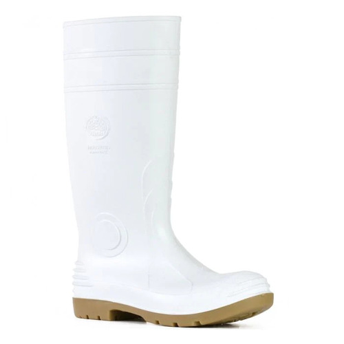 WORKWEAR, SAFETY & CORPORATE CLOTHING SPECIALISTS - Jobmaster 2 Gumboots - White / Gristle PVC 400mm Safety Gumboot