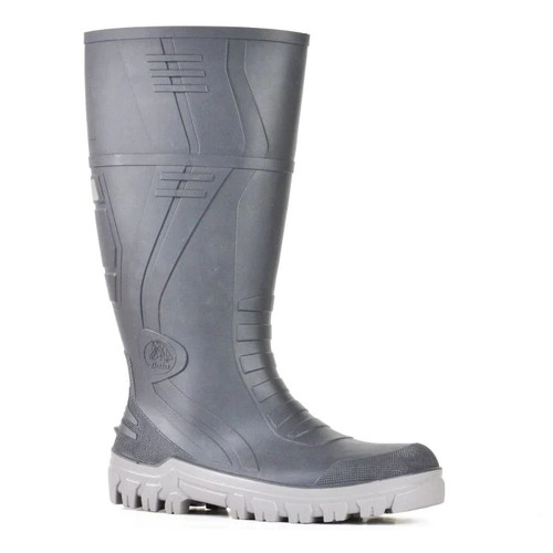 WORKWEAR, SAFETY & CORPORATE CLOTHING SPECIALISTS - Jobmaster 3 Gumboots - Grey 400mm PVC 400mm Safety Toe / Midsole Gumboot