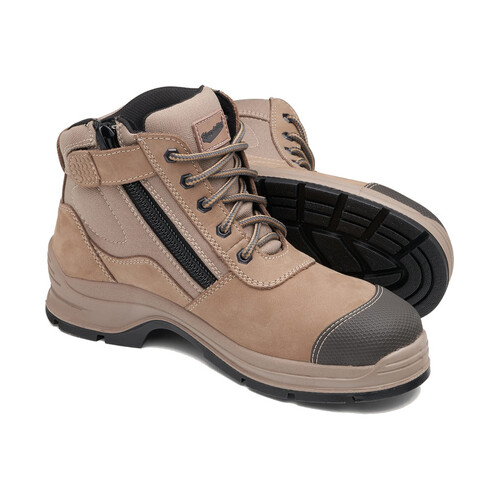 WORKWEAR, SAFETY & CORPORATE CLOTHING SPECIALISTS - Stone nubuck zip side ankle safety boot