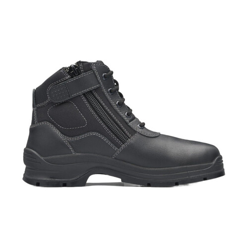 419 Worklife Non Safety Black Leather zip side ankle height boot