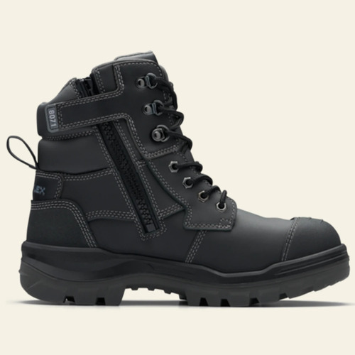 WORKWEAR, SAFETY & CORPORATE CLOTHING SPECIALISTS - 8071 - RotoFlex Black water-resistant Platinum leather 150mm zip sided safety boot