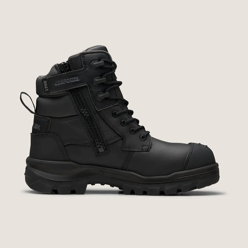 WORKWEAR, SAFETY & CORPORATE CLOTHING SPECIALISTS - 8561 - RotoFlex - Black water-resistant leather 150mm zip side safety boot