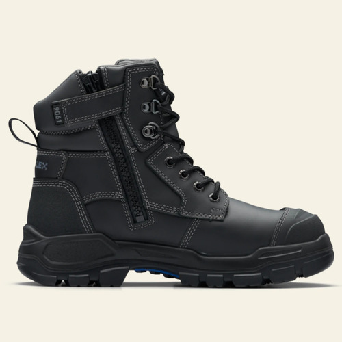 WORKWEAR, SAFETY & CORPORATE CLOTHING SPECIALISTS - 9061 - RotoFlex Black water-resistant Platinum leather 150mm zip sided safety boot