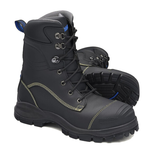 WORKWEAR, SAFETY & CORPORATE CLOTHING SPECIALISTS - Black platinum quality water resistant upper high leg safety boot with non-metallic penetration resistant insole